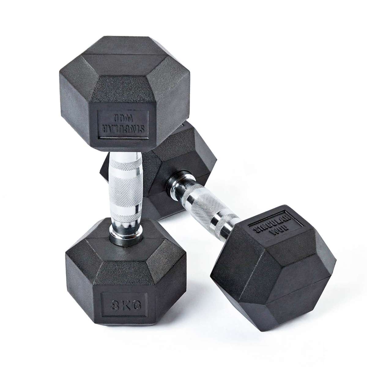 Mancuerna hexagonal individual Dumbbell Singularwod - Negro Negro-3