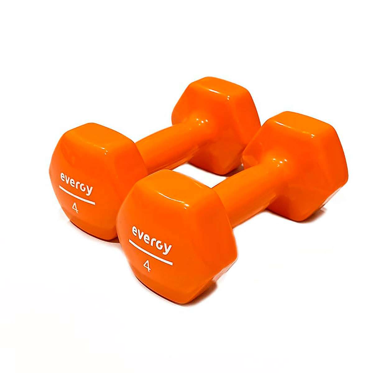Imagen 2 de Par de mancuernas studio 4kg Evergy - Naranja Naranja