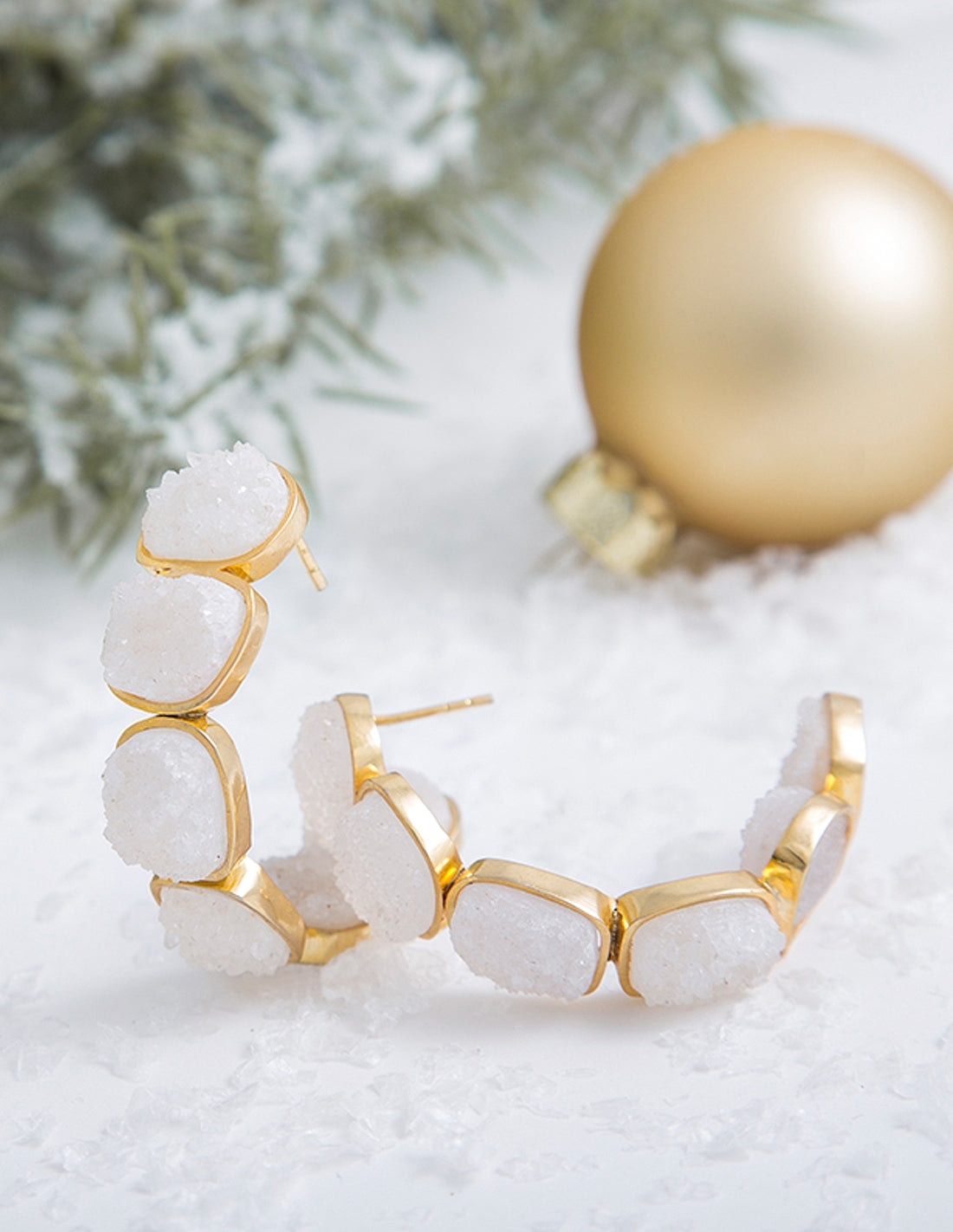 Anillo bañado en oro con piedras diseño radiante rainbow - Lavani Jewels - Blanco Blanco-4