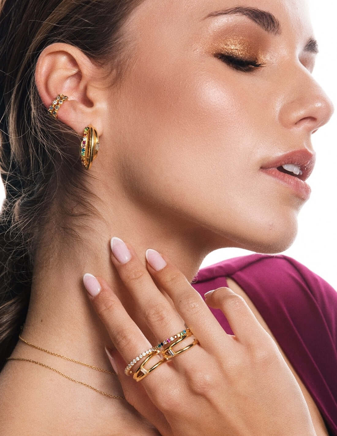 Anillo bañado en oro con circonitas idol - Lavani Jewels - Multicolor Multicolor-6