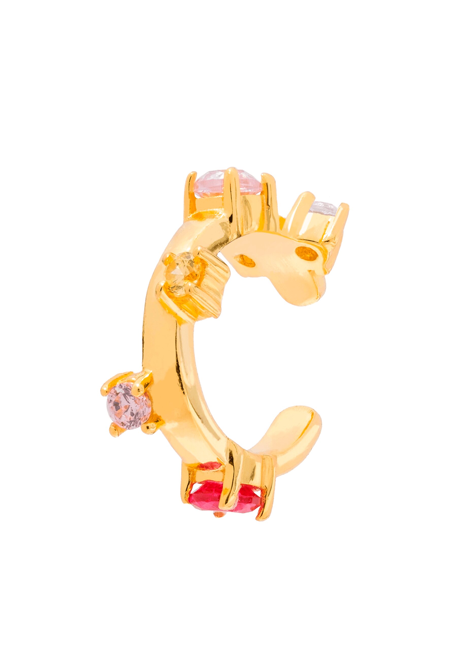 Imagen 0 de Pendiente individual bañado en oro earcuff orchid Rosa