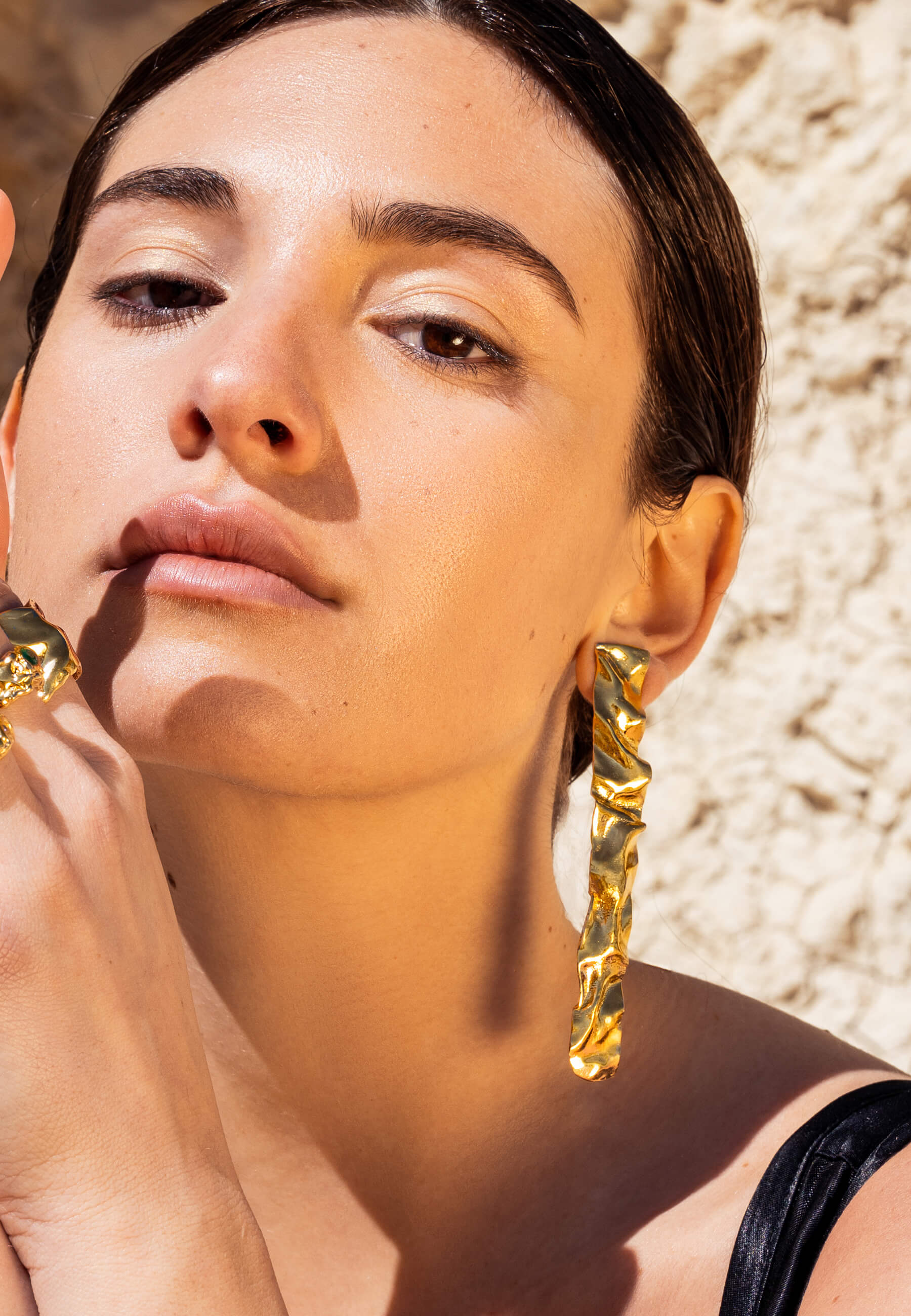 Pendientes bañados en oro - Lavani Jewels - Dorado Dorado-5