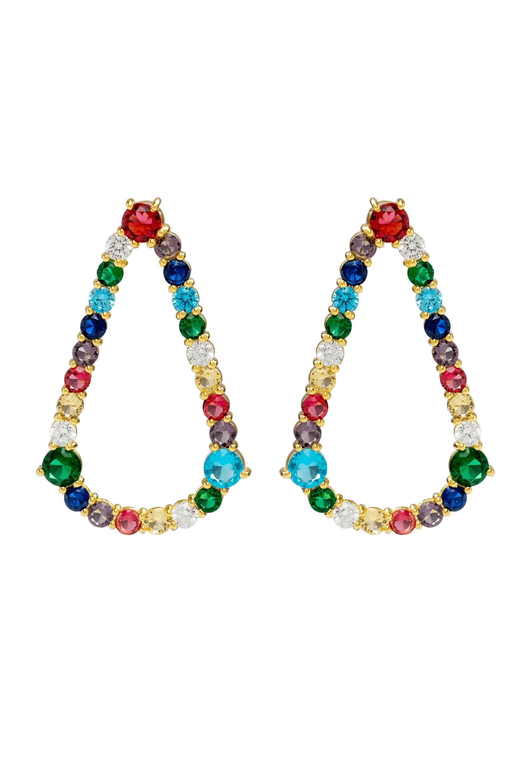 Imagen 0 de Pendientes bañados en oro forma de gota giulietta Multicolor