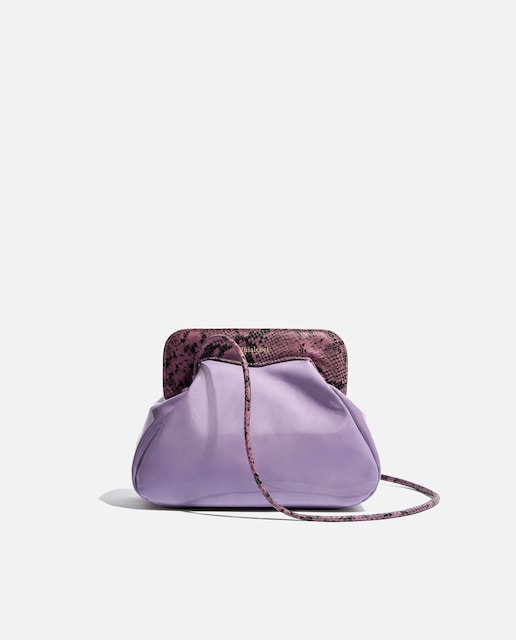 Imagen 0 de Bandolera de mujer de piel en color morado