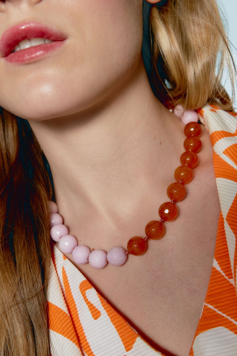 Collar Rose en piedras naturales Multicolor-2