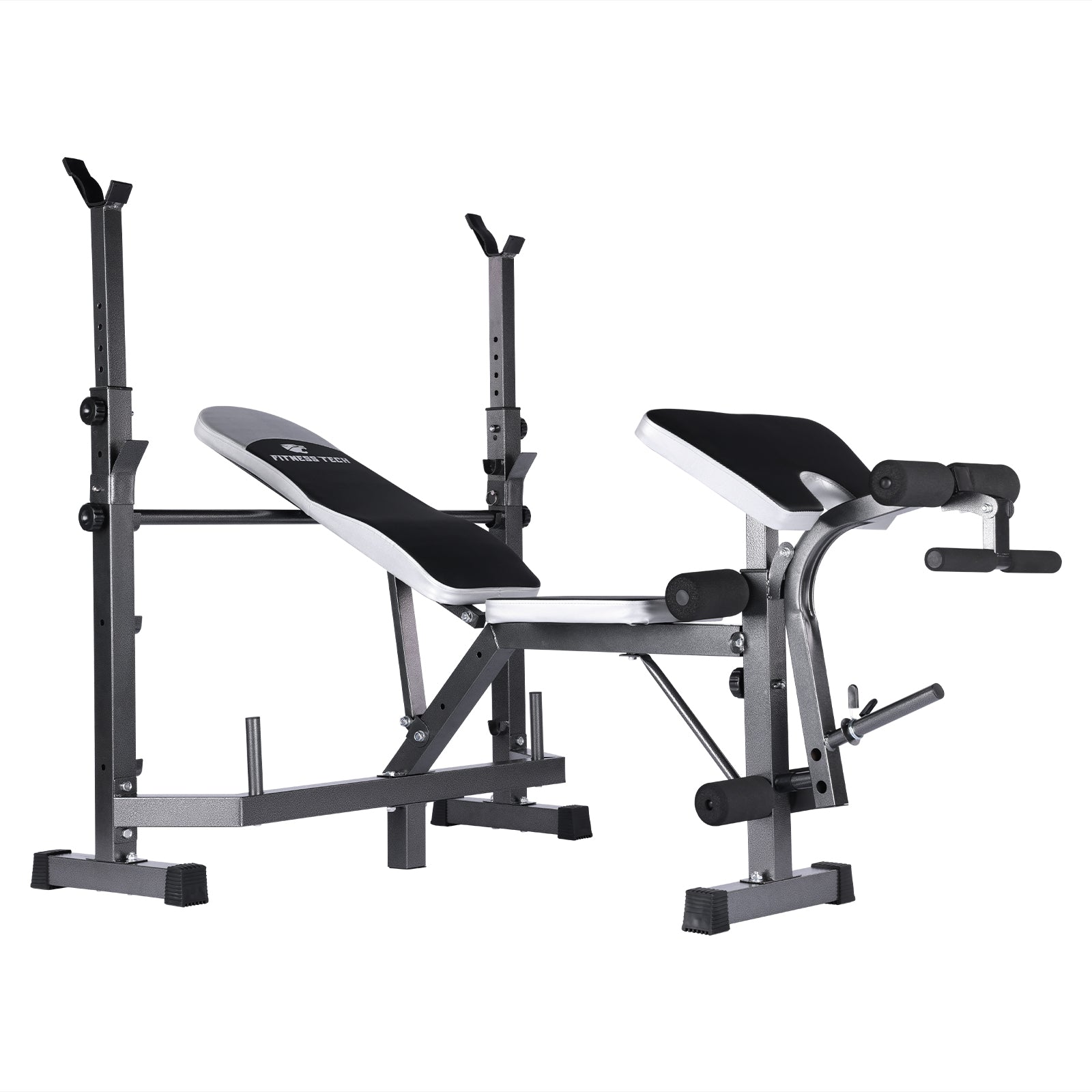 Banco de musculación reclinable con Rack para pesas Fitness Tech - Negro Negro-7