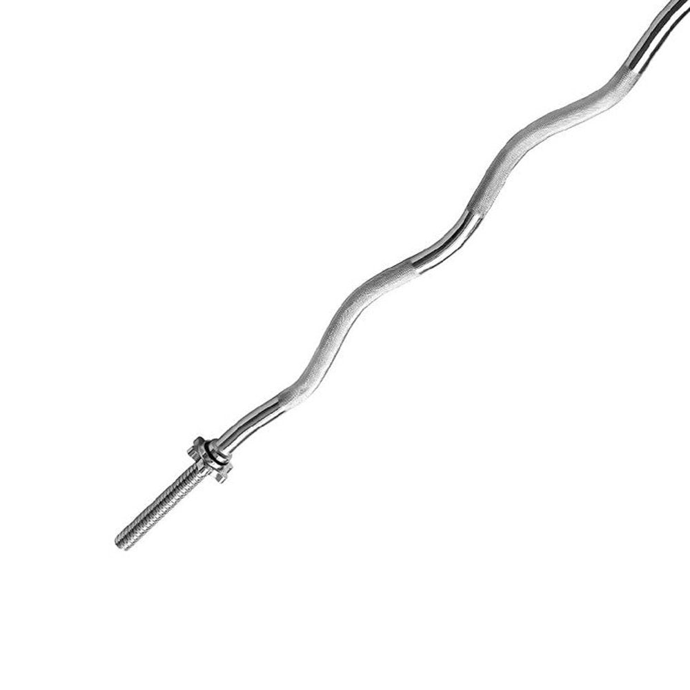 Barra olímpica Curl + 2 Seguros Fitness Tech - Plata Plata-3
