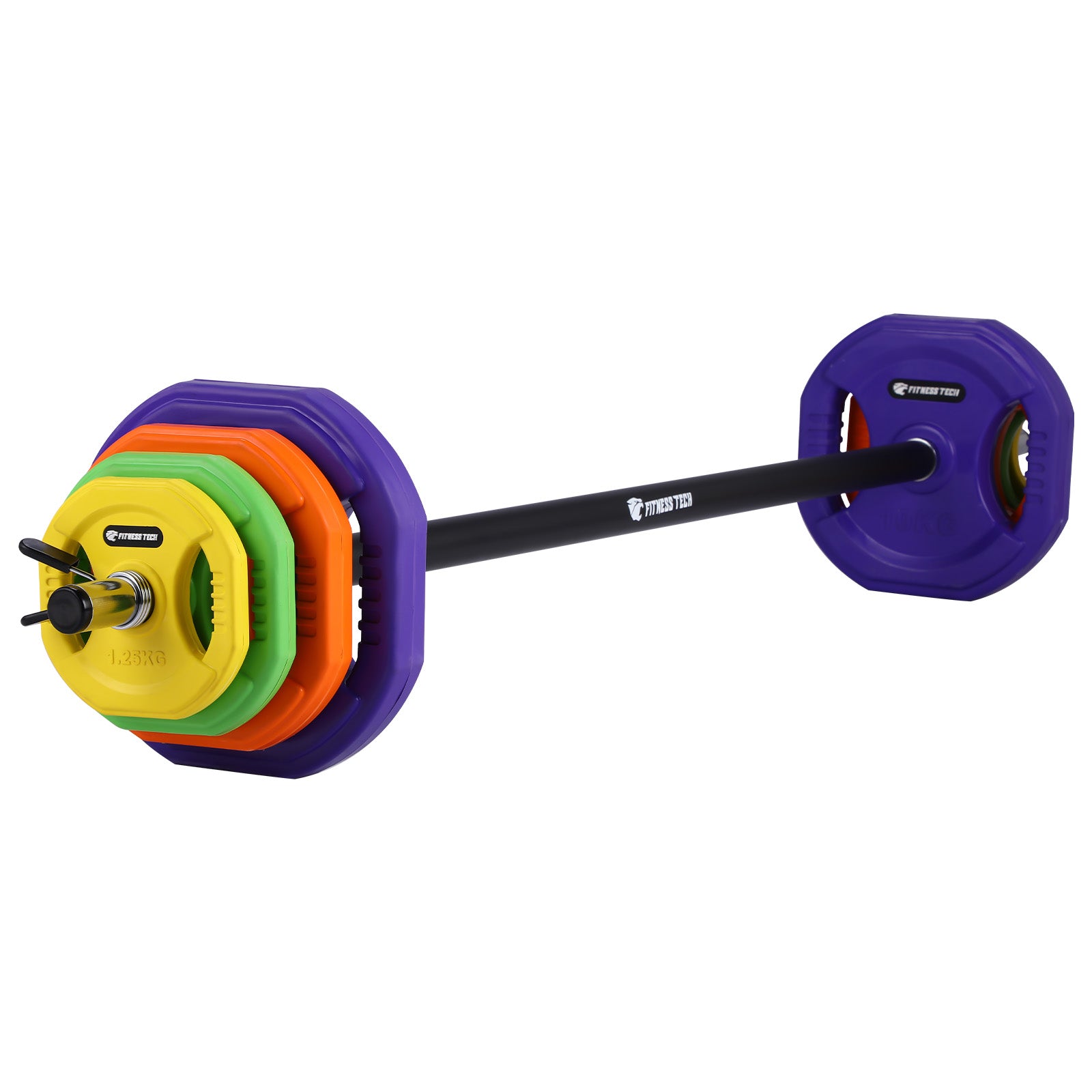 Imagen 0 de Set de barra Pump Profesional 40 kg con discos engomados Fitness Tech Multicolor
