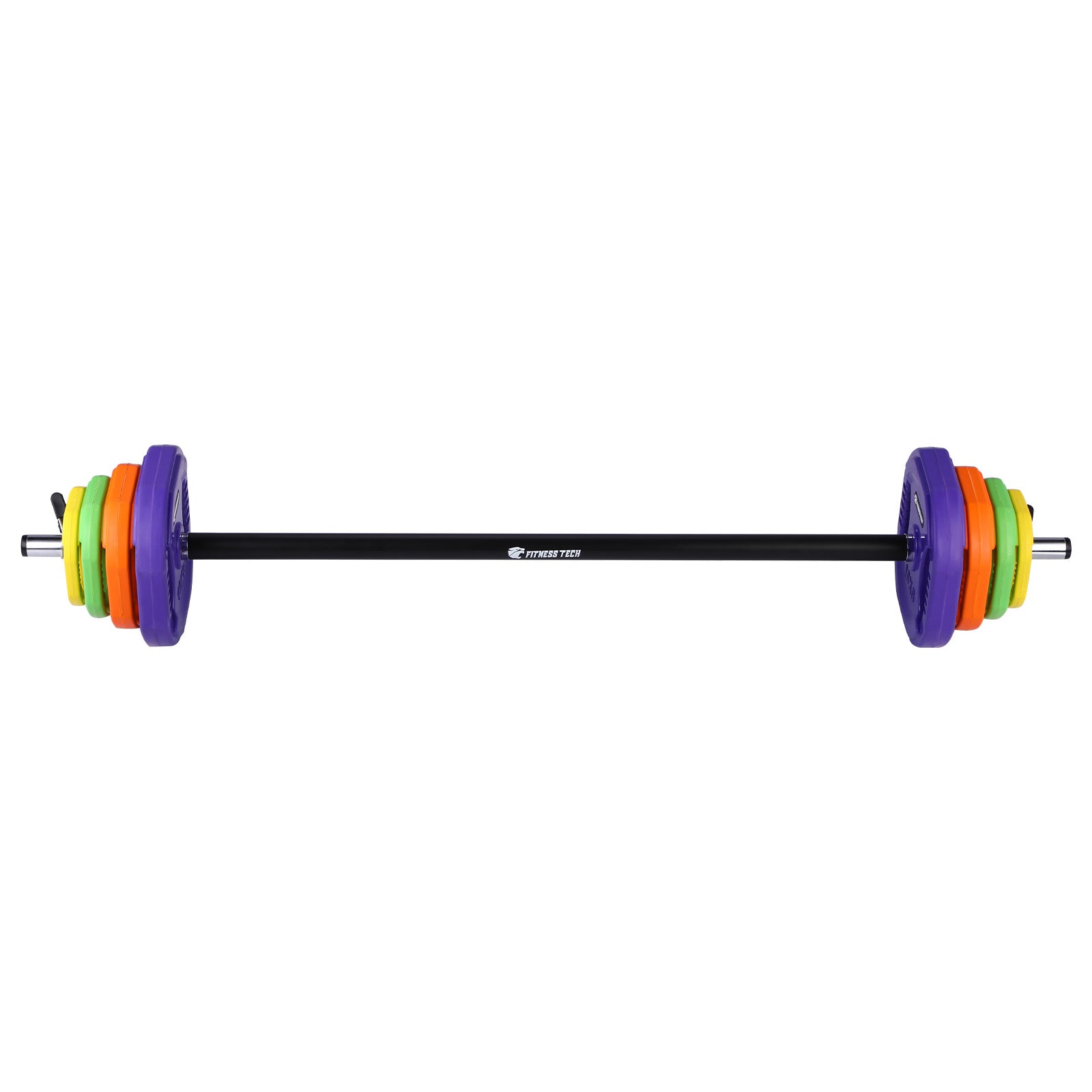 Set de barra Pump Profesional 40 kg con discos engomados Fitness Tech - Multicolor Multicolor-5