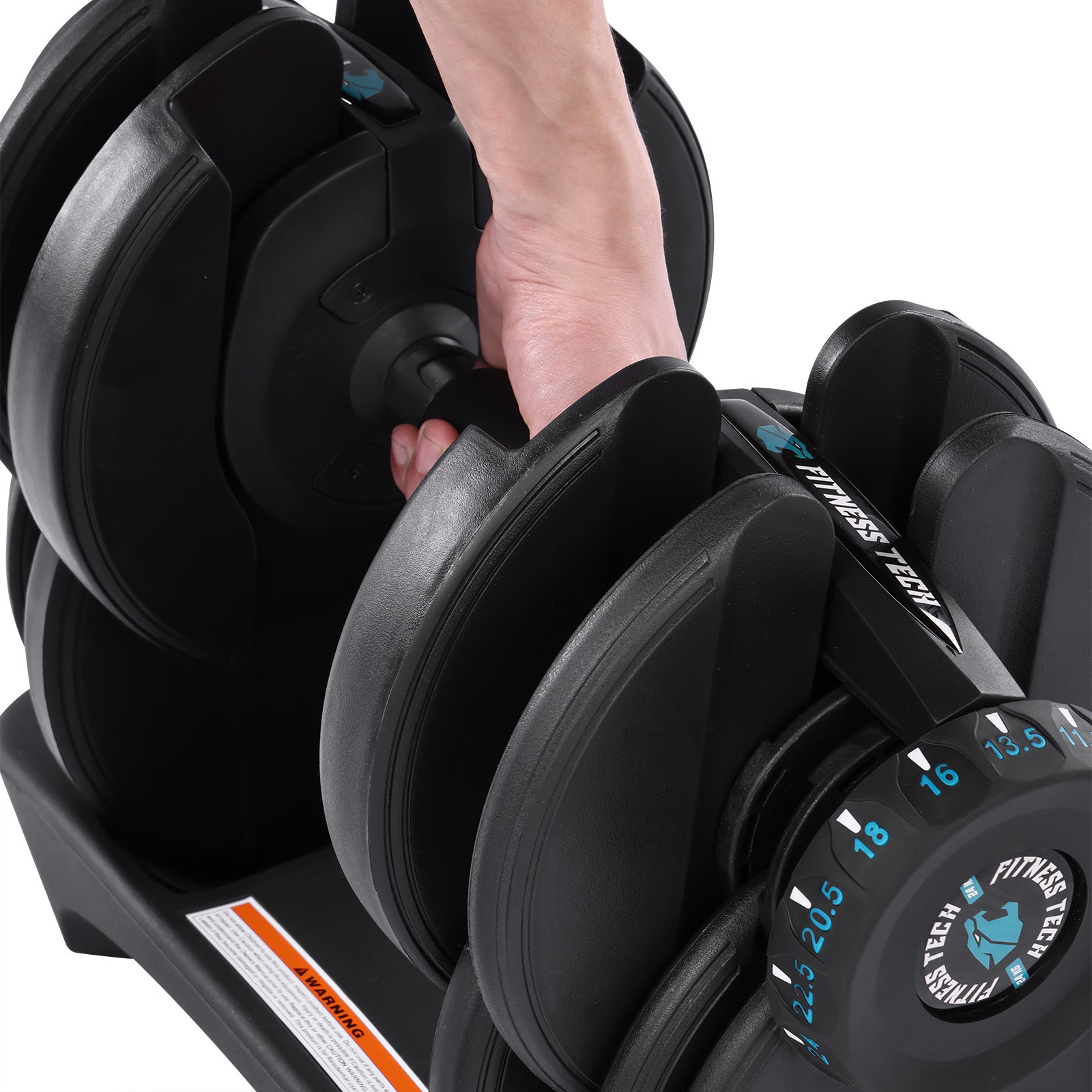 Imagen 6 de Juego de 2 mancuernas ajustables de 2.5 kg a 24kg Fitness Tech - Negro Negro