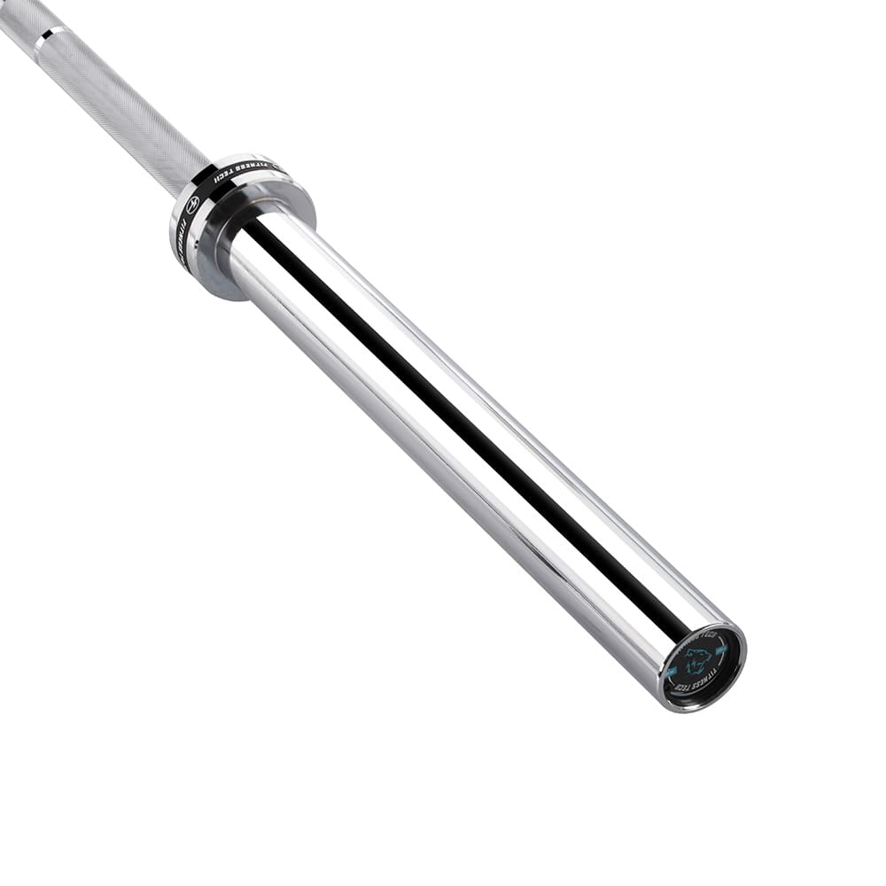 Barra olímpica 20 kg sin rodamientos Fitness Tech - Plata Plata-5