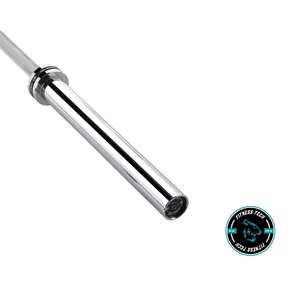 Barra olímpica 20 kg sin rodamientos Fitness Tech - Plata Plata-11