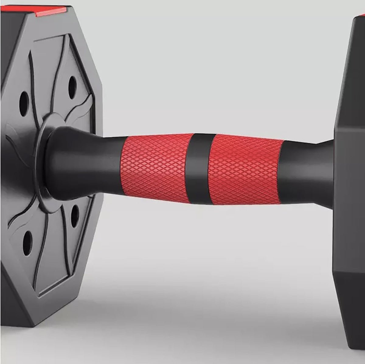 Juego de mancuernas 2 en 1 Octogonal Fitness Tech - Negro / Rojo Negro / Rojo-2