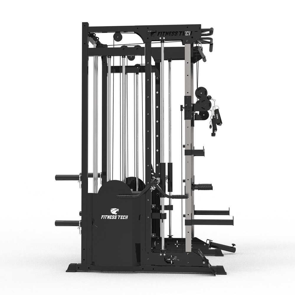 Multiestación Multipower Smith Machine S9000 Fitness Tech - Negro Negro-4
