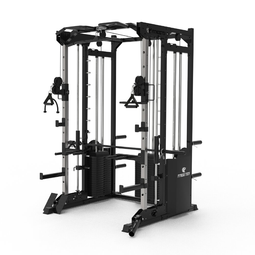 Multiestación Multipower Smith Machine S9000 Fitness Tech - Negro Negro-6