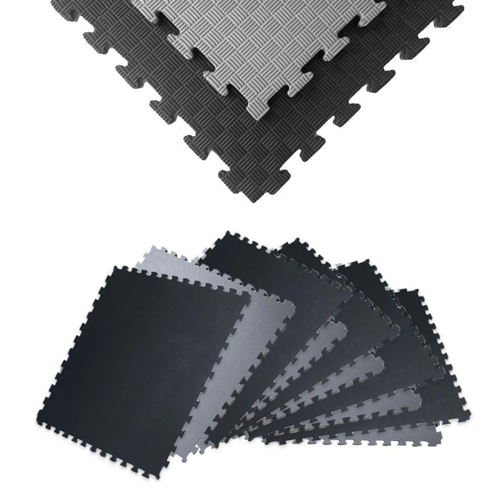 Imagen 2 de Set de 10 unidades Tatami Profesional Puzzle Fitness Tech - Negro / Gris Negro / Gris