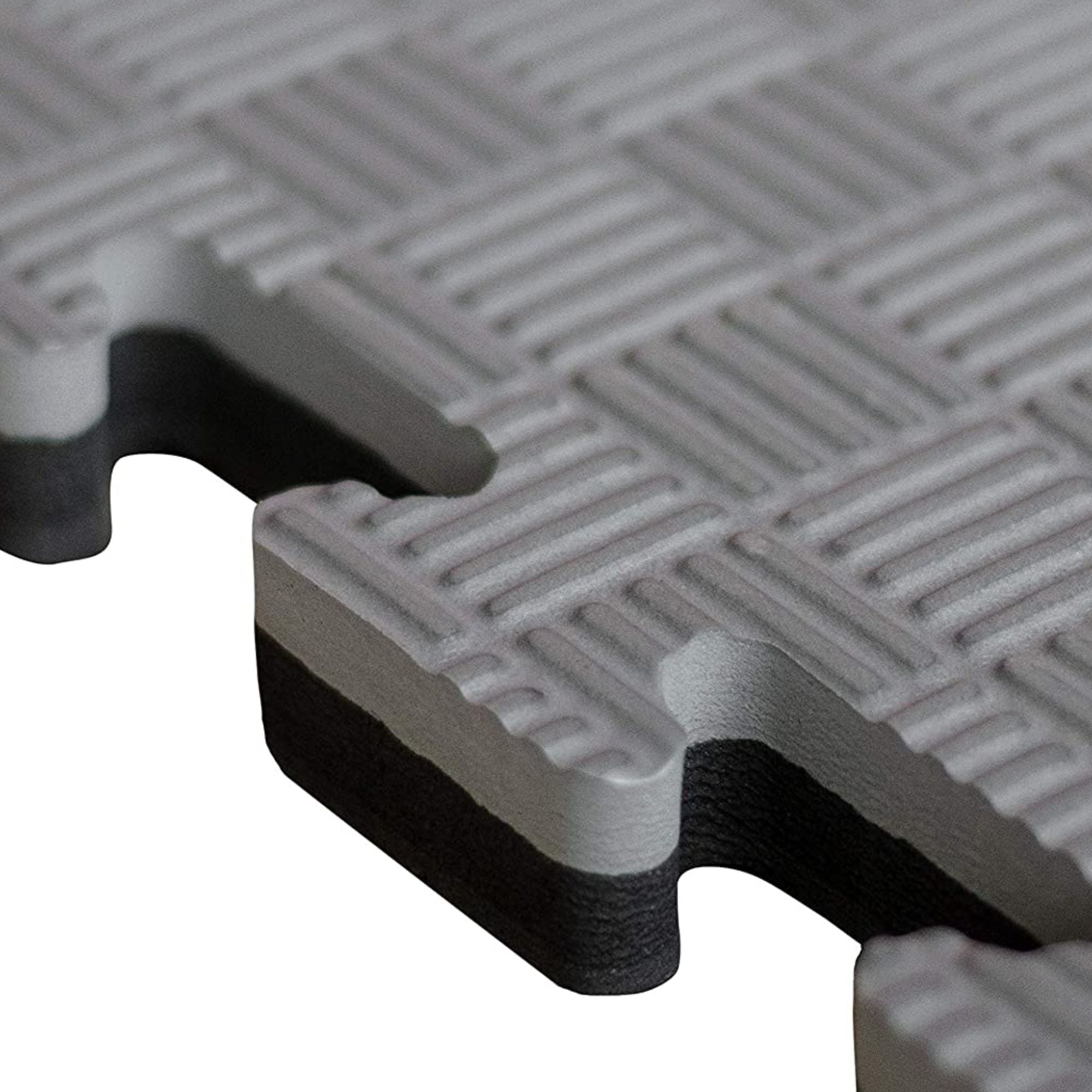 Imagen 3 de Set de 10 unidades Tatami Profesional Puzzle Fitness Tech - Negro / Gris Negro / Gris