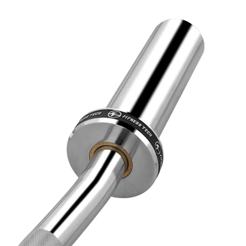 Barra Super Curl acero Fitness Tech - Plata Plata-2