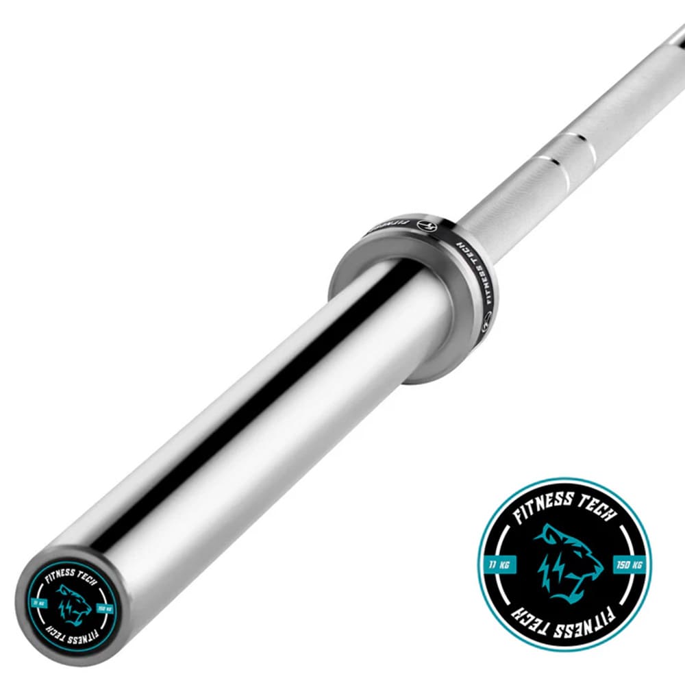 Barra olímpica de musculación Fitness Tech - Plata Plata-1
