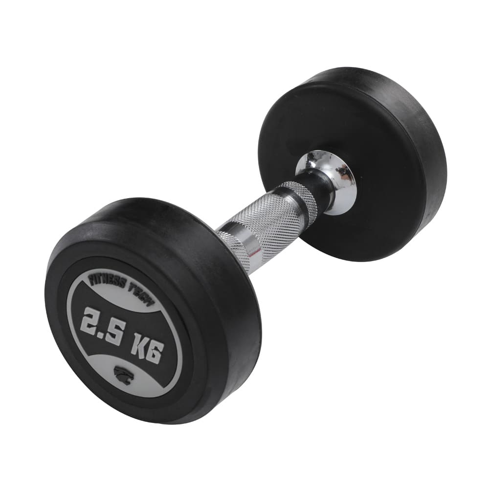 Imagen 3 de Set Mancuernero + Mancuernas Redondas 2,5 kg a 20 kg Fitness Tech - Negro Negro
