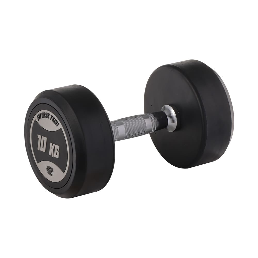 Imagen 6 de Set Mancuernero + Mancuernas Redondas 2,5 kg a 20 kg Fitness Tech - Negro Negro