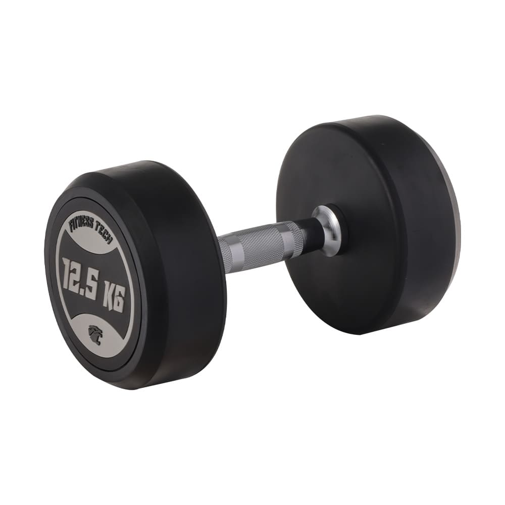 Imagen 7 de Set Mancuernero + Mancuernas Redondas 2,5 kg a 20 kg Fitness Tech - Negro Negro