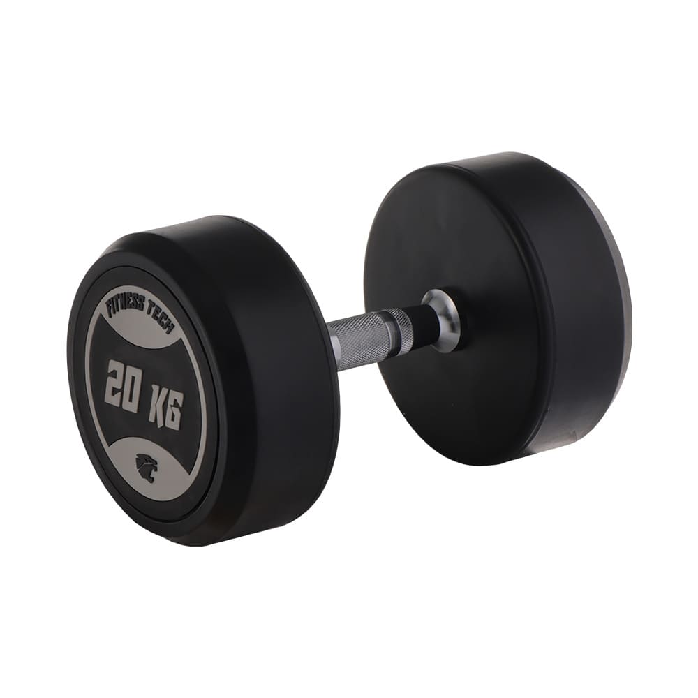 Imagen 10 de Set Mancuernero + Mancuernas Redondas 2,5 kg a 20 kg Fitness Tech - Negro Negro