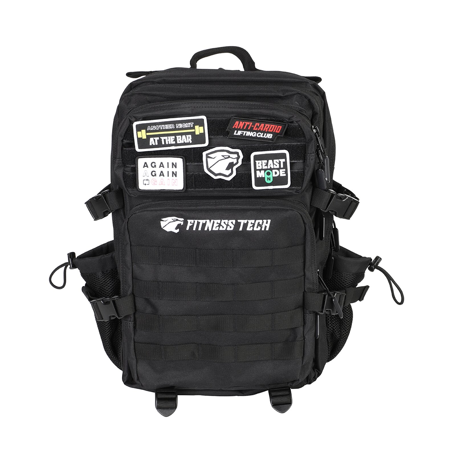 Mochila táctica 45L con sistema molle impermeable Fitness Tech - Negro Negro-1