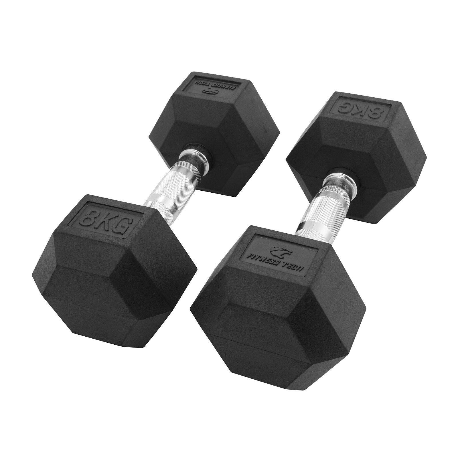 Imagen 4 de Set de 2 mancuernas hexagonales Fitness Tech - Negro Negro
