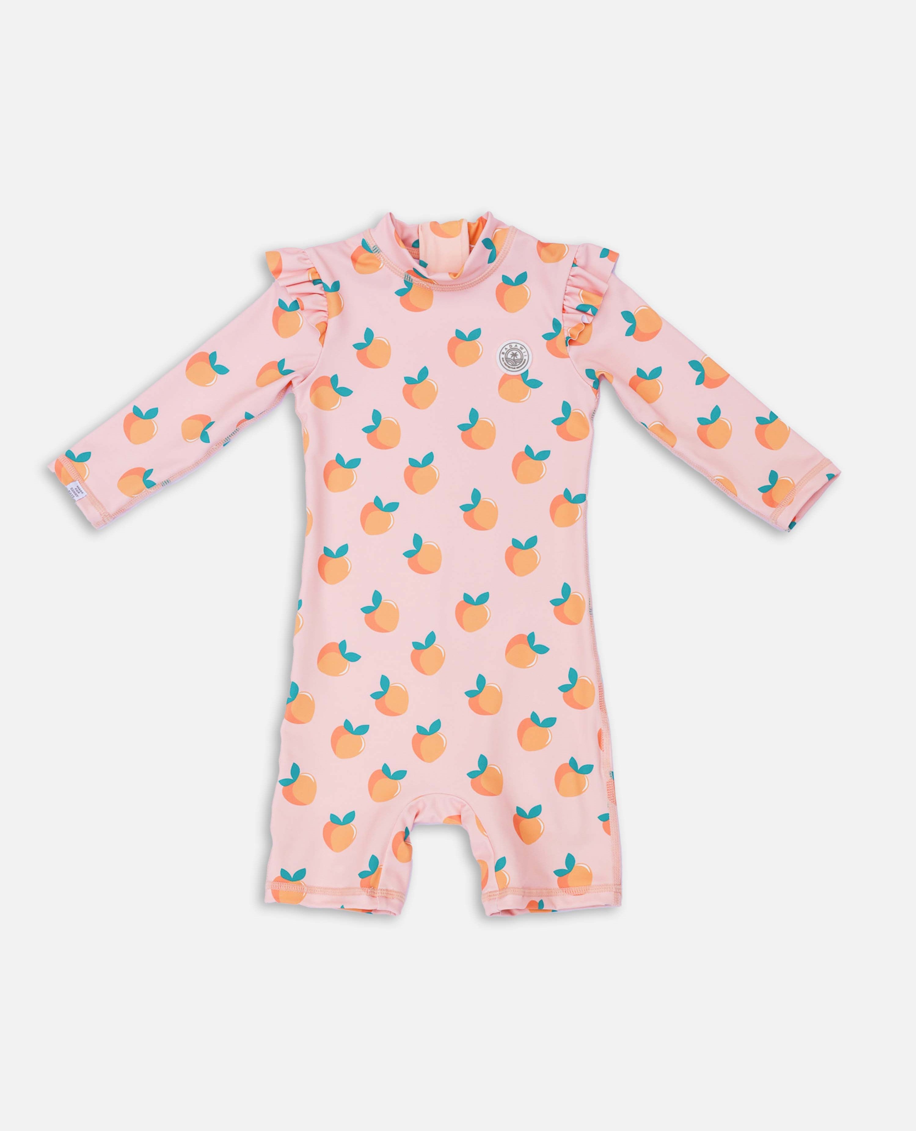 Bañador de bebé estampado Melocotón con protección solar