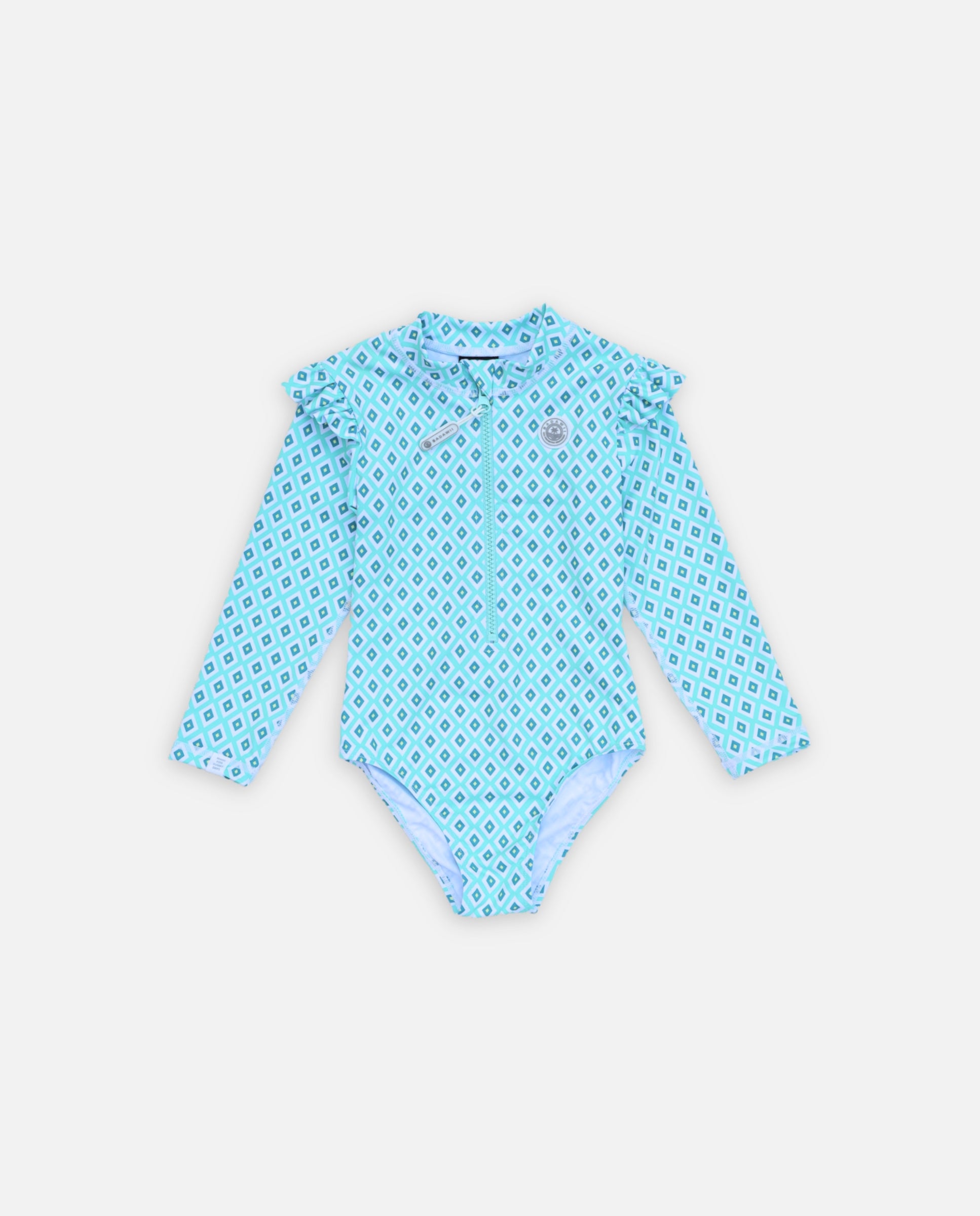 Imagen 0 de Bañador de niña estampado con Protección solar UPF40+ Azul claro