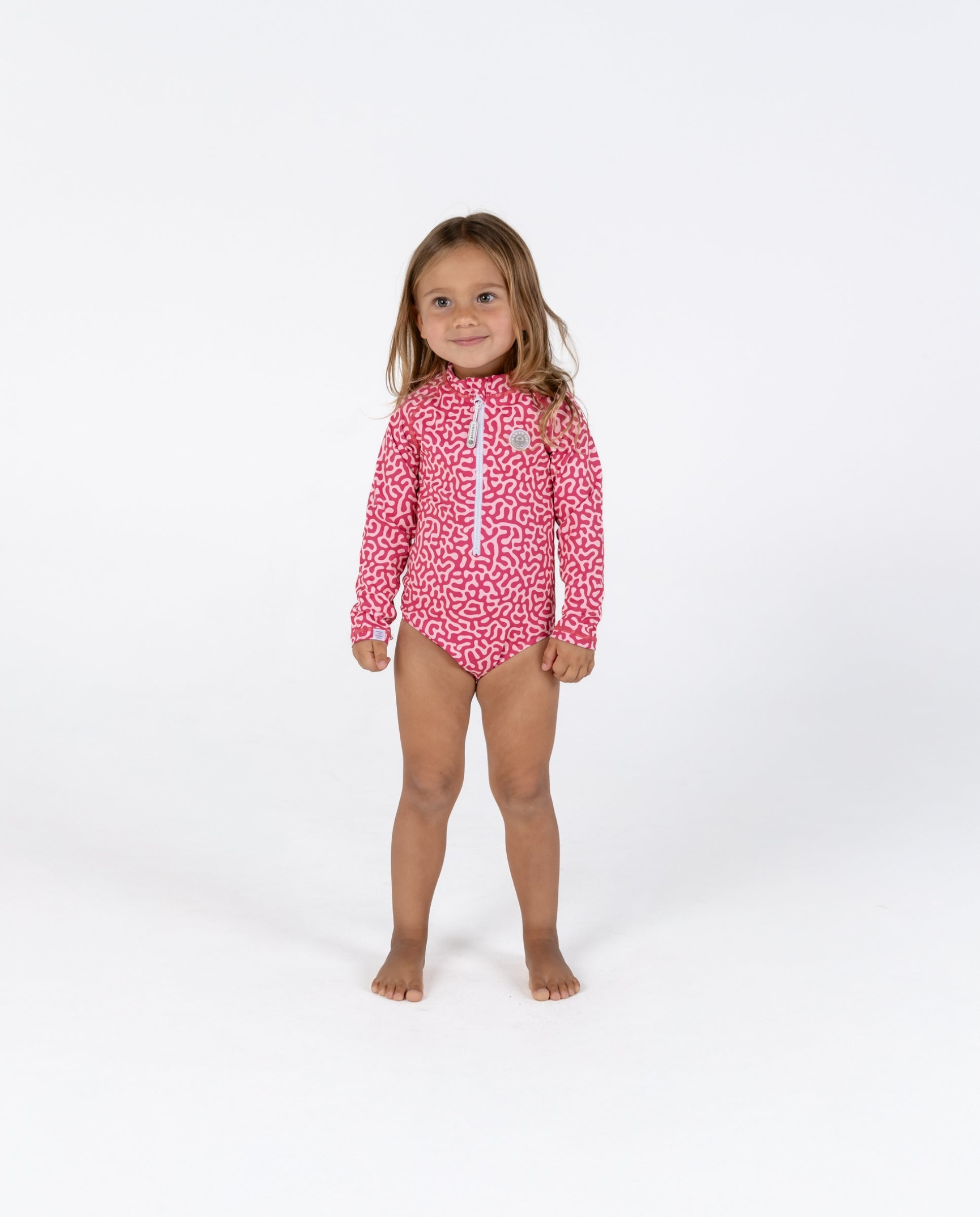 Bañador de niña estampado con Protección solar UPF40+ - Badawii - Rosa Rosa-2