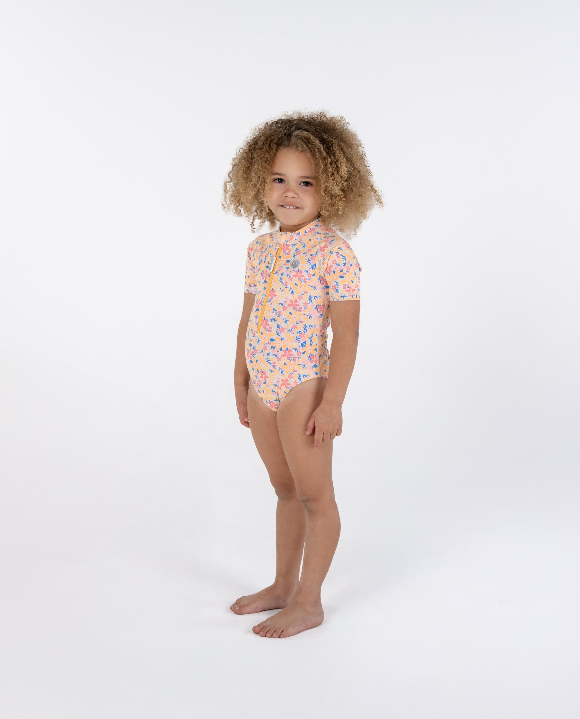 Bañador de niña estampado con Protección solar UPF40+ - Badawii - Dorado Dorado-2