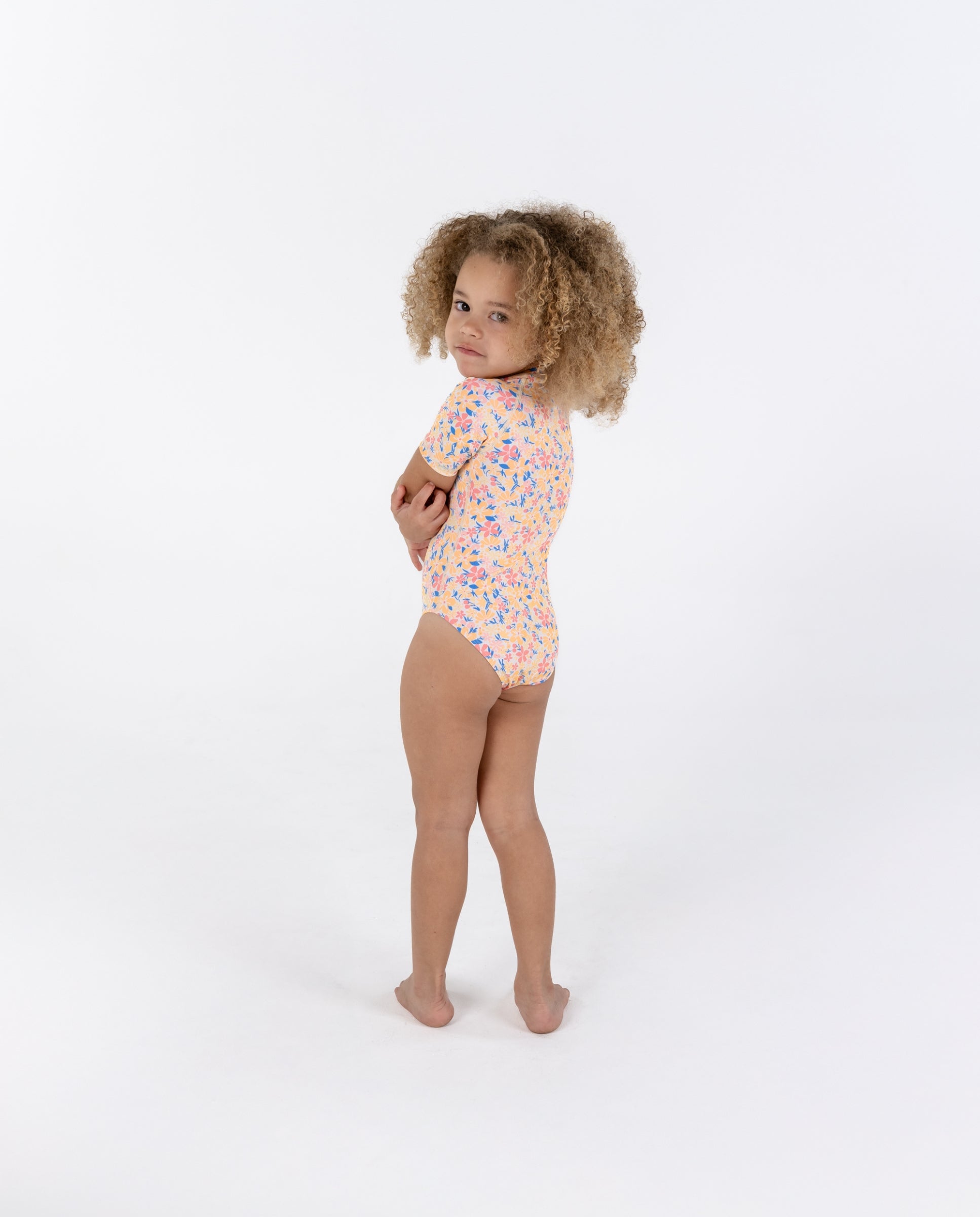 Bañador de niña estampado con Protección solar UPF40+ - Badawii - Dorado Dorado-3
