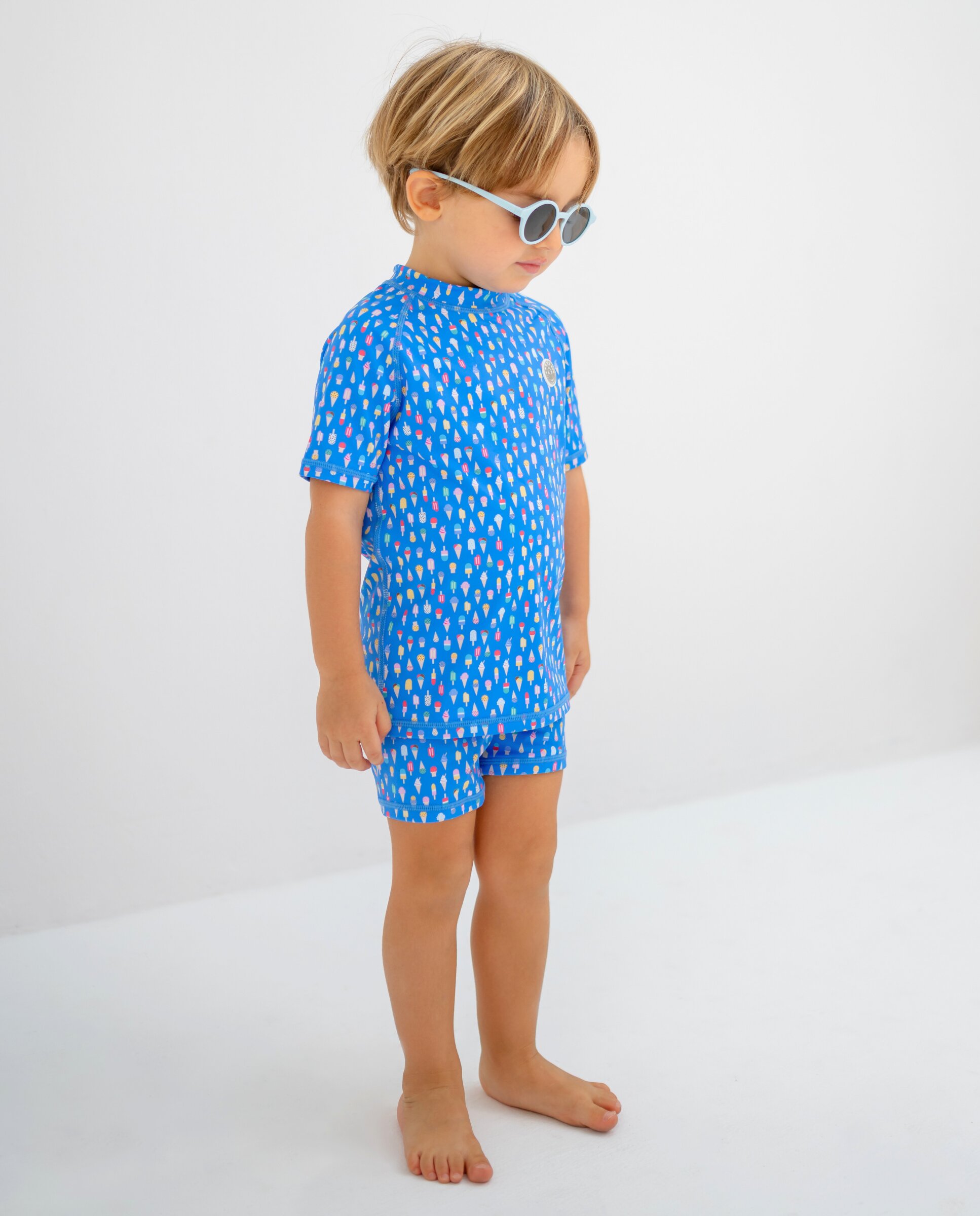 Bañador Niño 2 piezas Protección Solar Estampado Helados - Badawii - Azul Azul-2