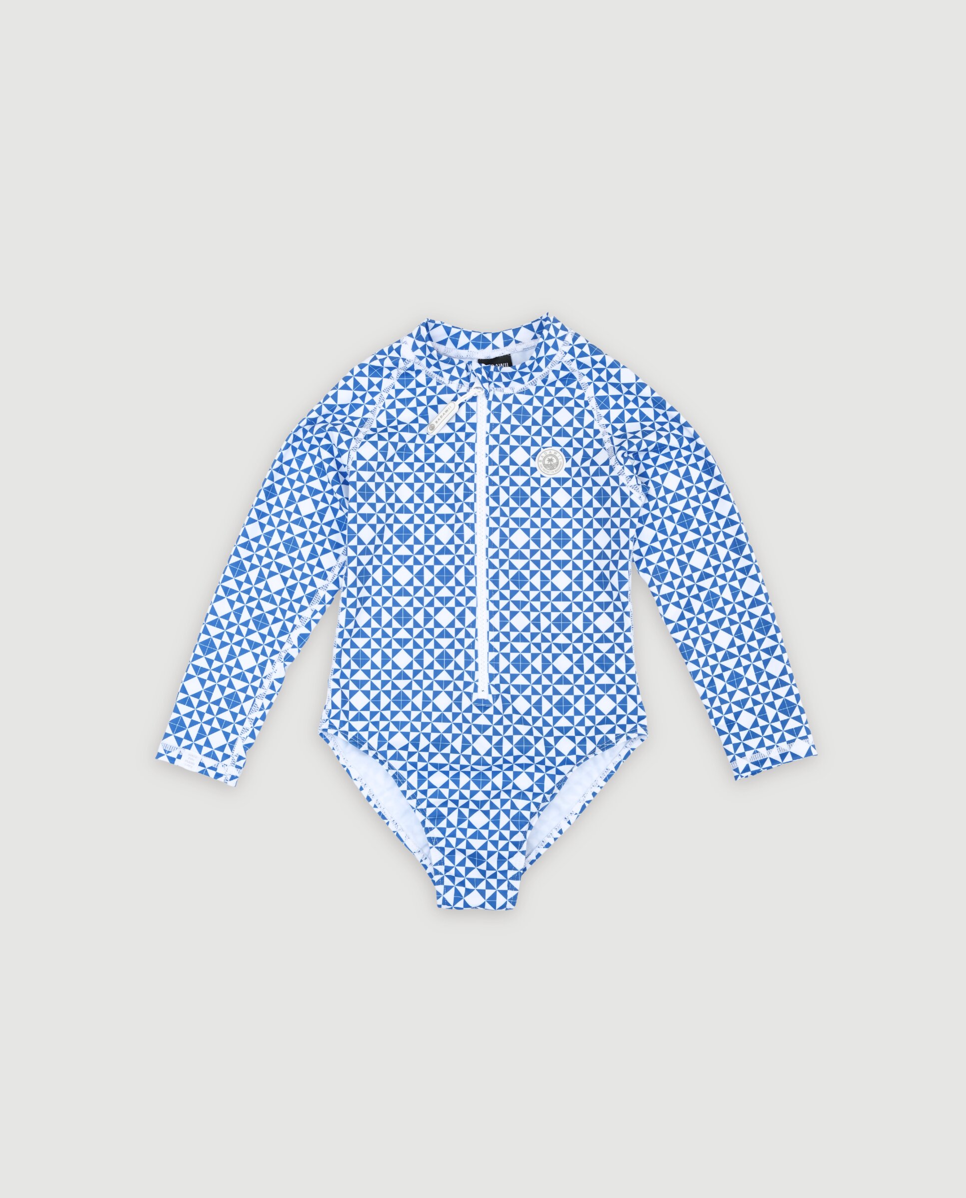 Imagen 0 de Bañador niña protección solar estampado geometrico Azul
