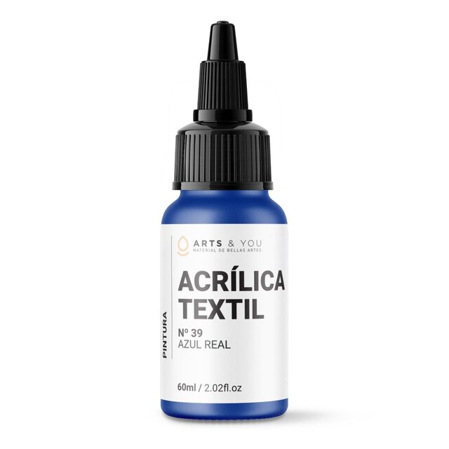 Imagen 0 de Pintura Acrílica Textil Arts & You 60ml - Ideal para pintar Ropa y Tejidos - 39 Azul Real
