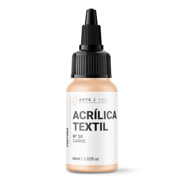 Imagen 0 de Pintura Acrílica Textil Arts & You 60ml - Ideal para pintar Ropa y Tejidos - 50 Carne