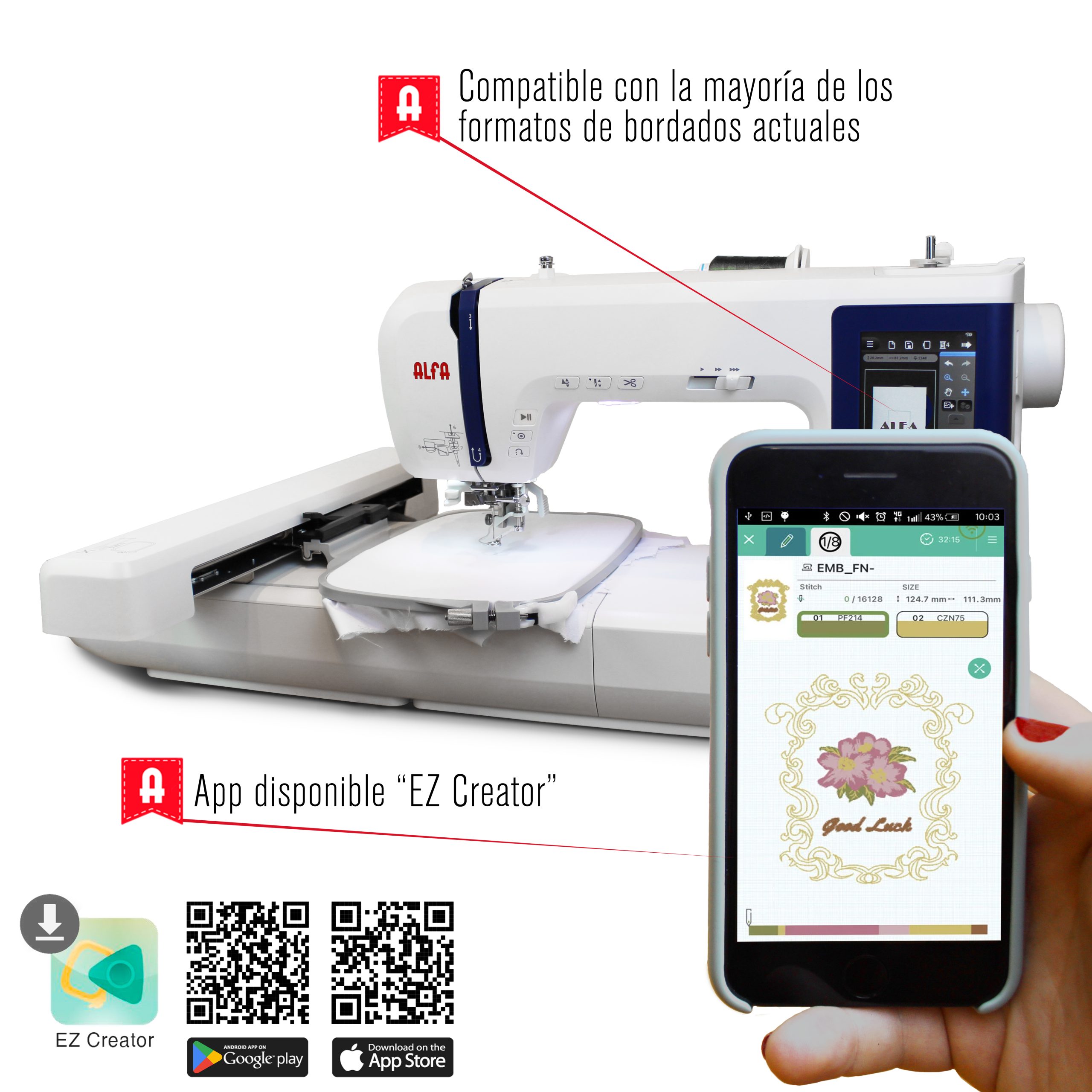 Máquina de coser Alf COMBO 764 puntadas - Blanco Blanco-2