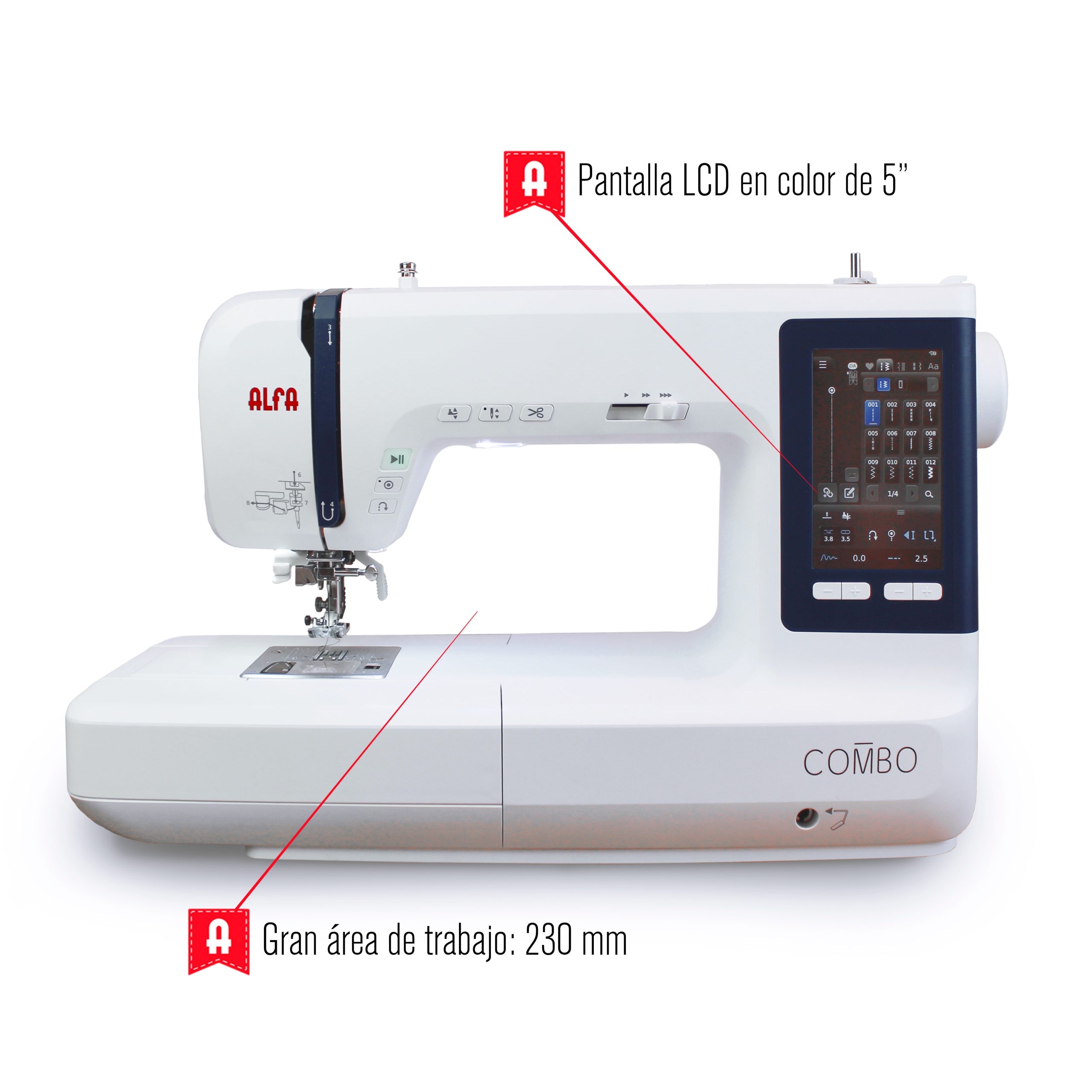 Máquina de coser Alf COMBO 764 puntadas - Blanco Blanco-3