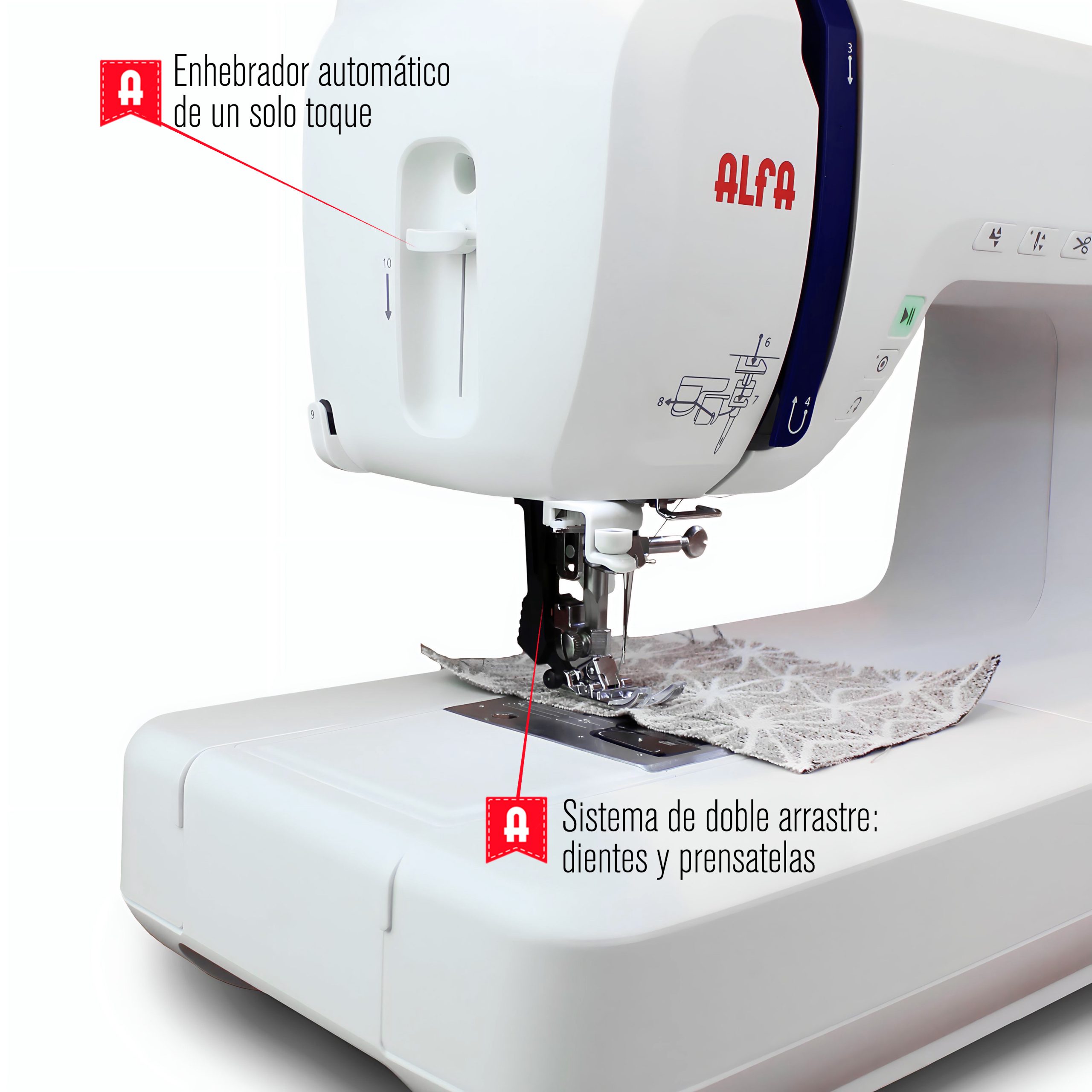 Máquina de coser Alf COMBO 764 puntadas - Blanco Blanco-4