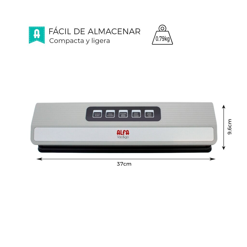 Envasadora portátil Alfa con Batería VAC&GO - Gris / Negro Gris / Negro-3
