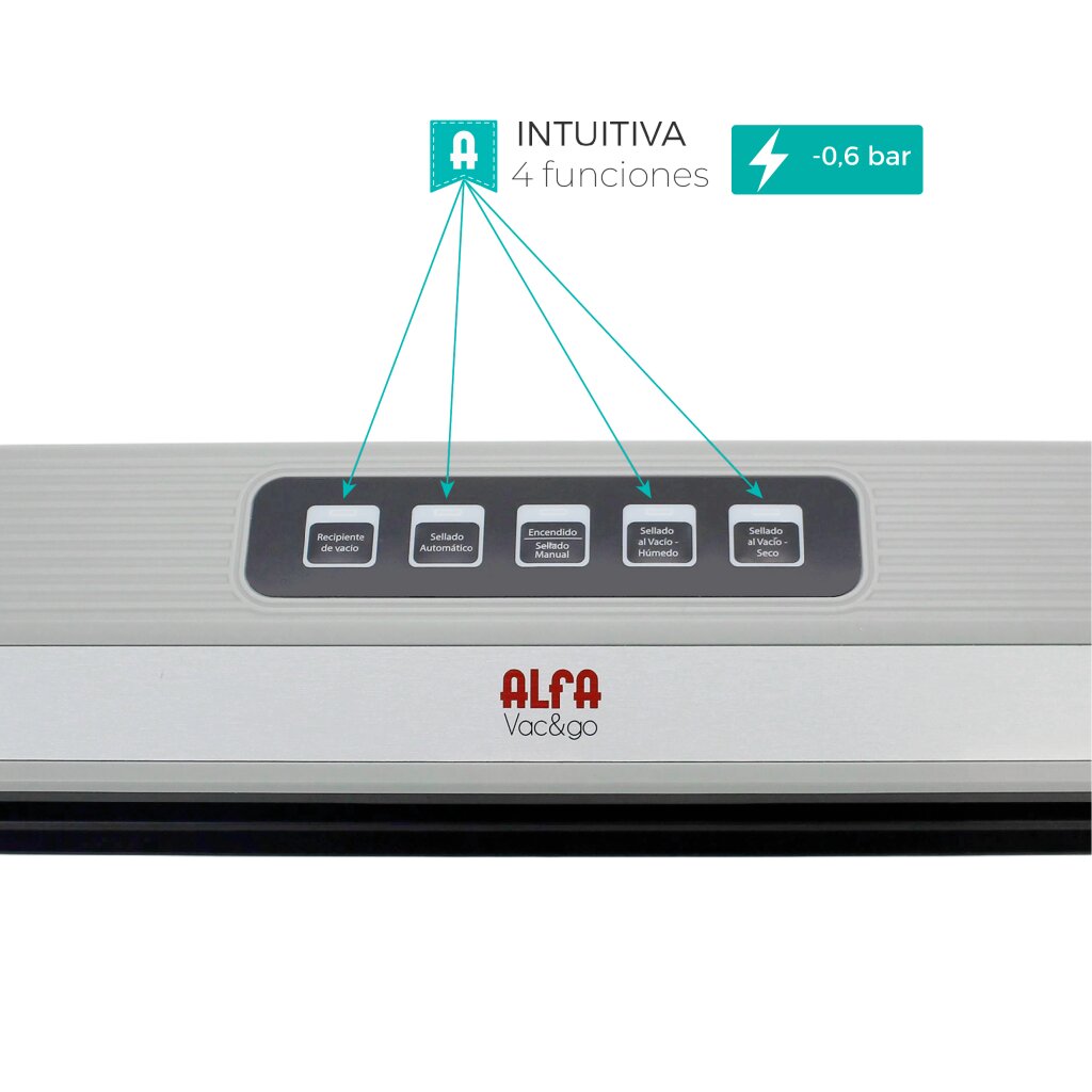 Envasadora portátil Alfa con Batería VAC&GO - Gris / Negro Gris / Negro-6