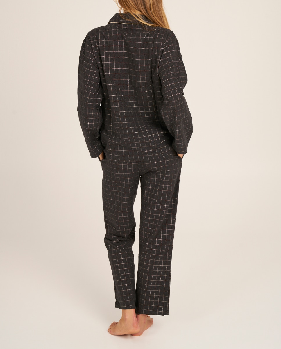 Camiseta de pijama de mujer con bolsillo - Bohodot - Negro Negro-3