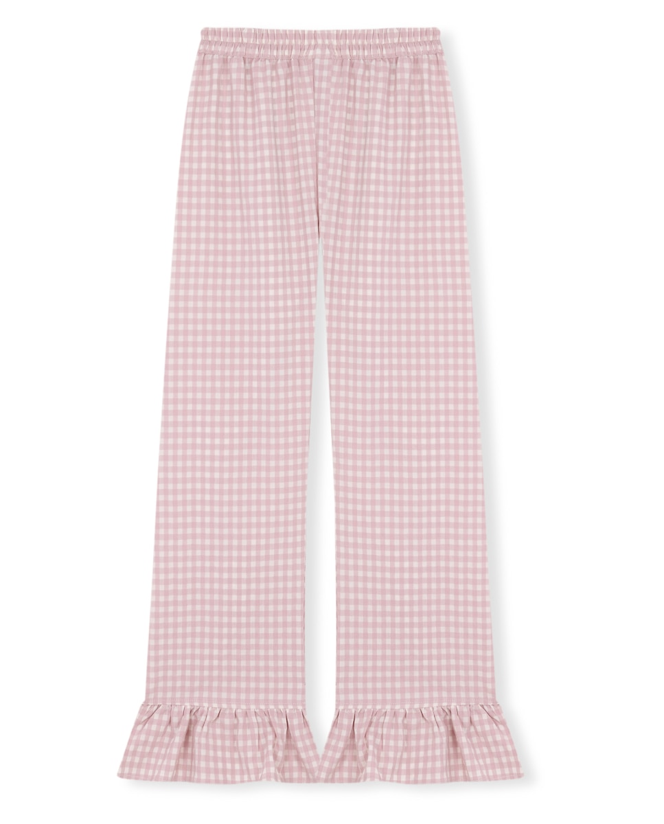 Pantalón de pijama de mujer con volantes en los tobillos - Bohodot - Rosa pastel Rosa pastel-4