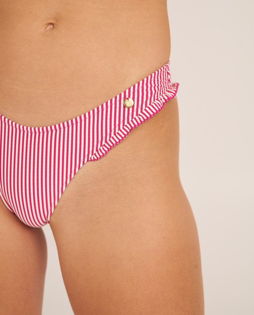 Braga de bikini en forma de uve con volante y estampado de rayas - Bohodot - Crudo Crudo-3