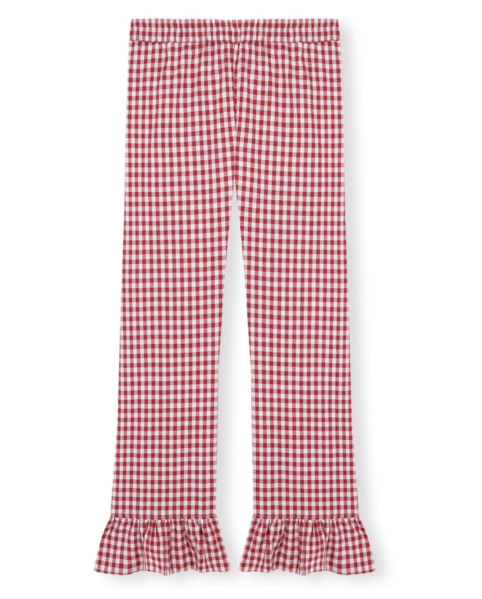 Pantalón de pijama de mujer con volantes en los tobillos - Bohodot - Rojo / Blanco Rojo / Blanco-4