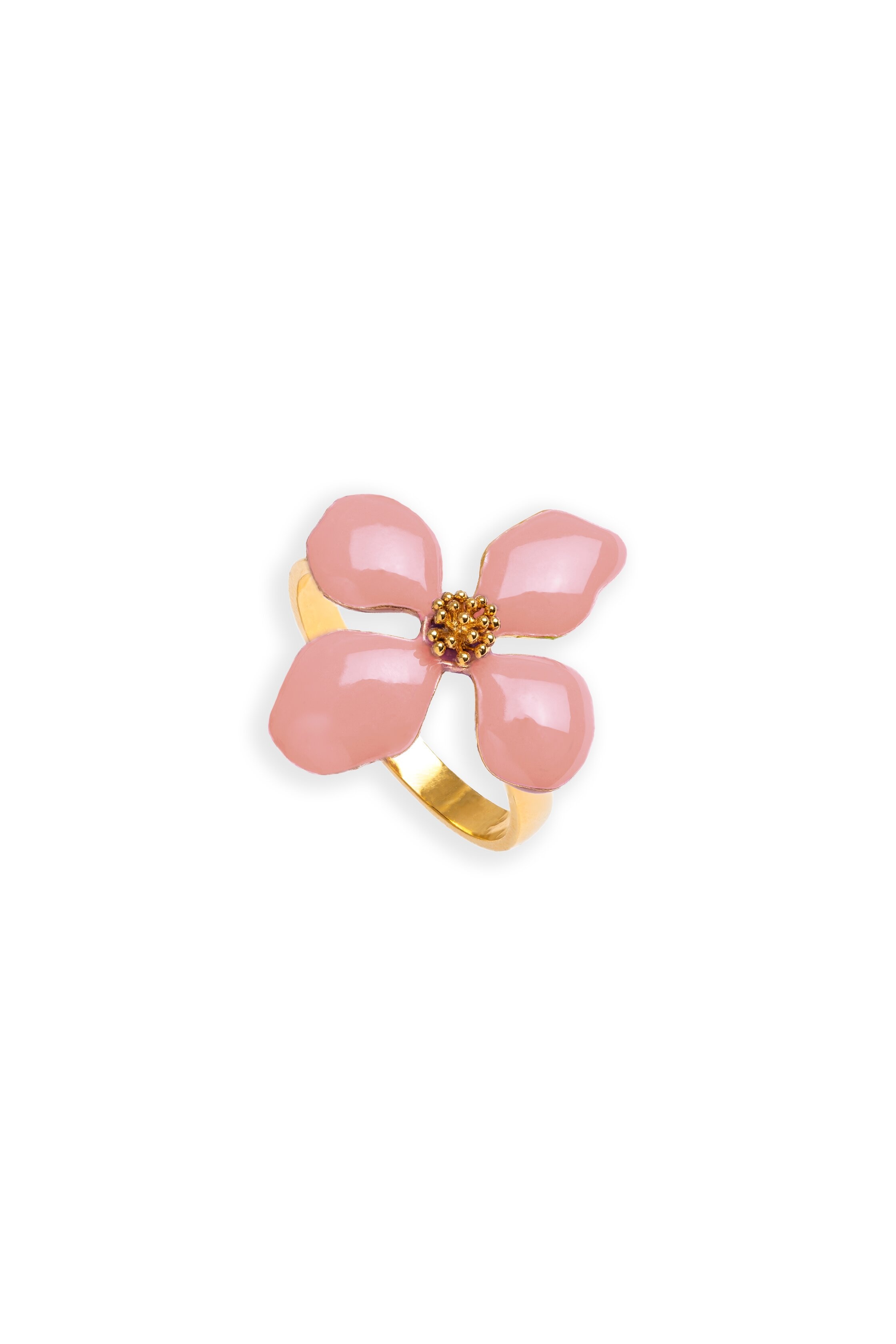 Imagen 0 de Anillo bañado en oro con piedra estilo contemporáneo cassia Rosa