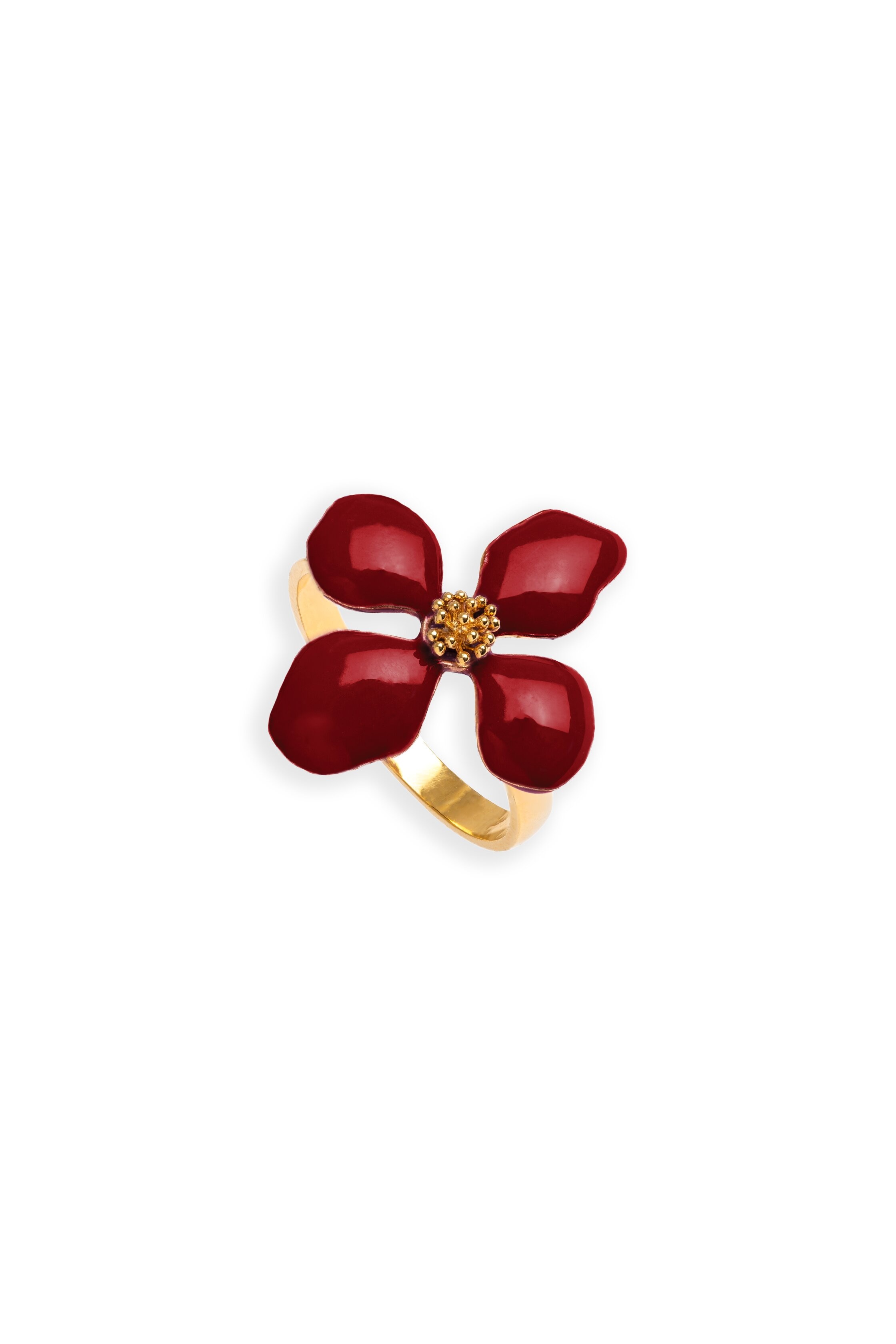 Imagen 0 de Anillo bañado en oro con piedra para evento cassia Granate