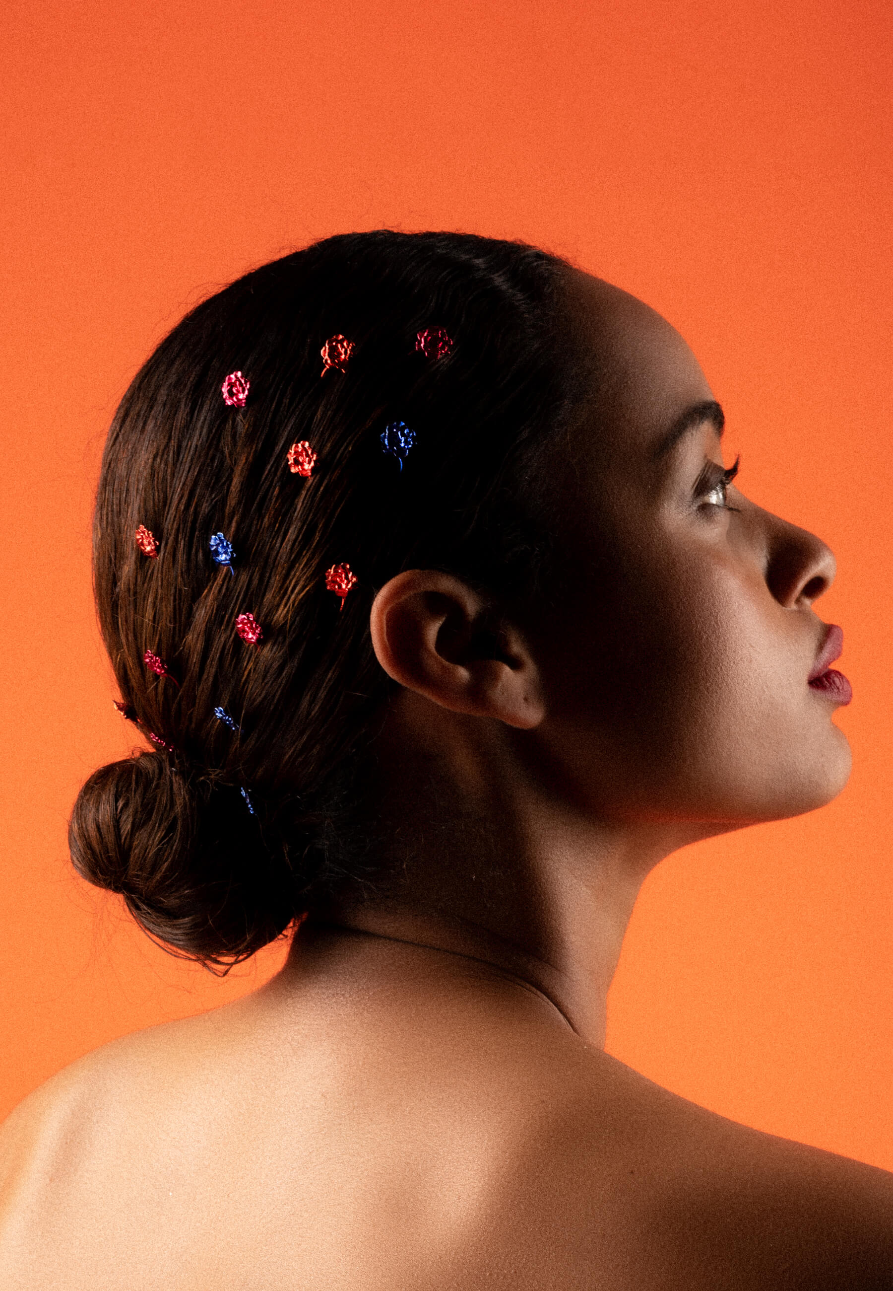 Horquilla bañada en oro con piedras lola - Lavani Jewels - Naranja Naranja-2